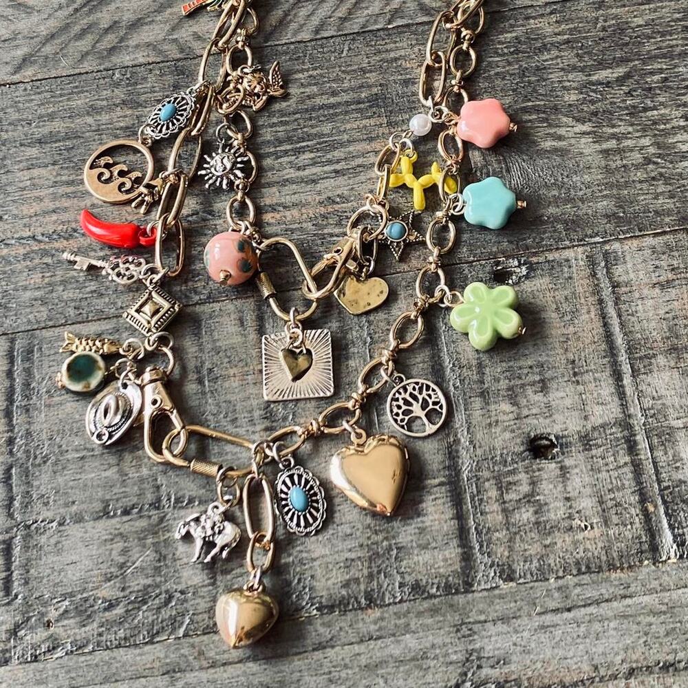 Double Stranded Charm Necklace - Picture 3 of 6